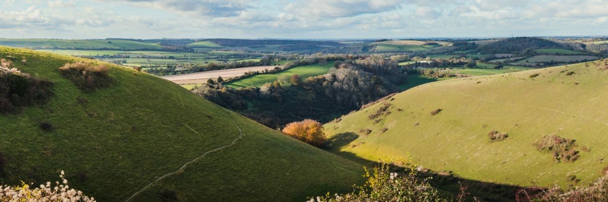Hampshire countryside — rolling hills and open skies